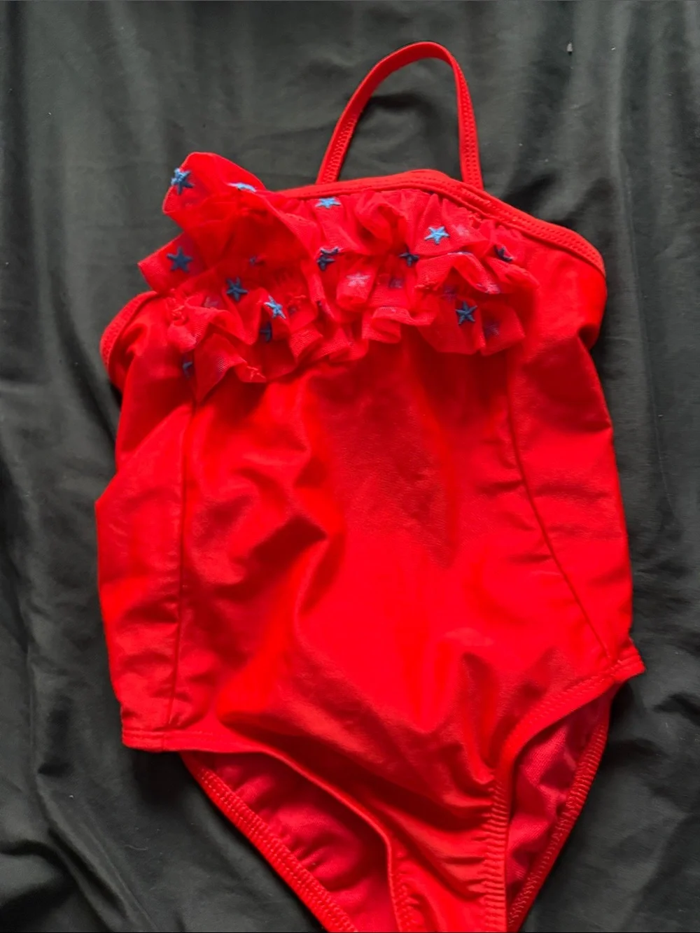 Red Ruffled One-Piece Swimsuit toddler